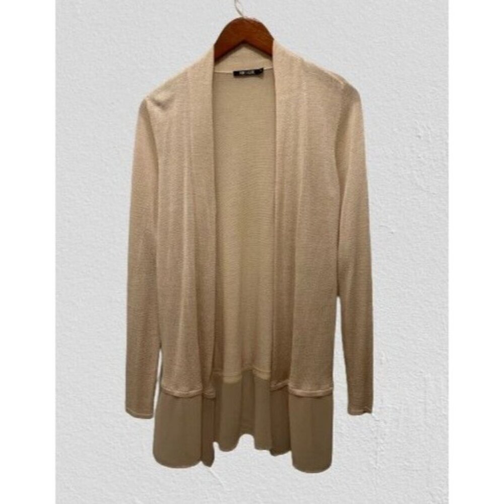NIC+ZOE Silk Blend Cardigan Open Front Long Sleeve Size Small